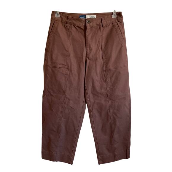 Old Navy Women’s High Rise Barrel Leg Brown Jeans - Size 10 - Picture 1 of 5